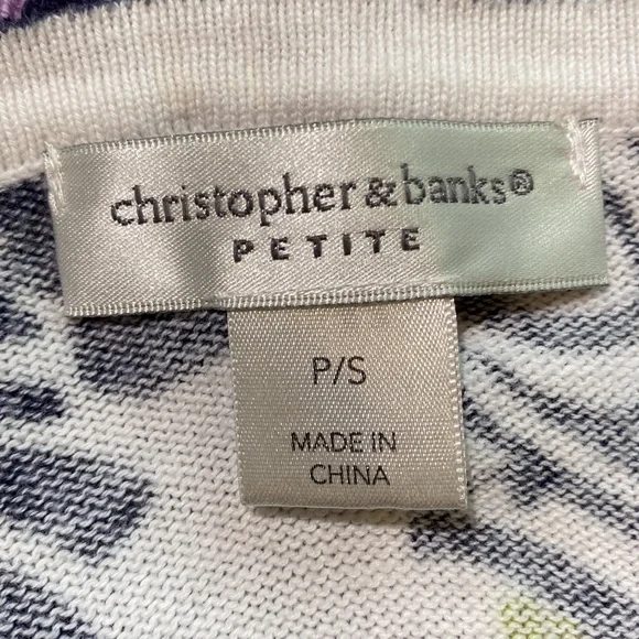 Petite Floral Cotton Sweater by CHRISTOPHER BANKS - Picture 4 of 6